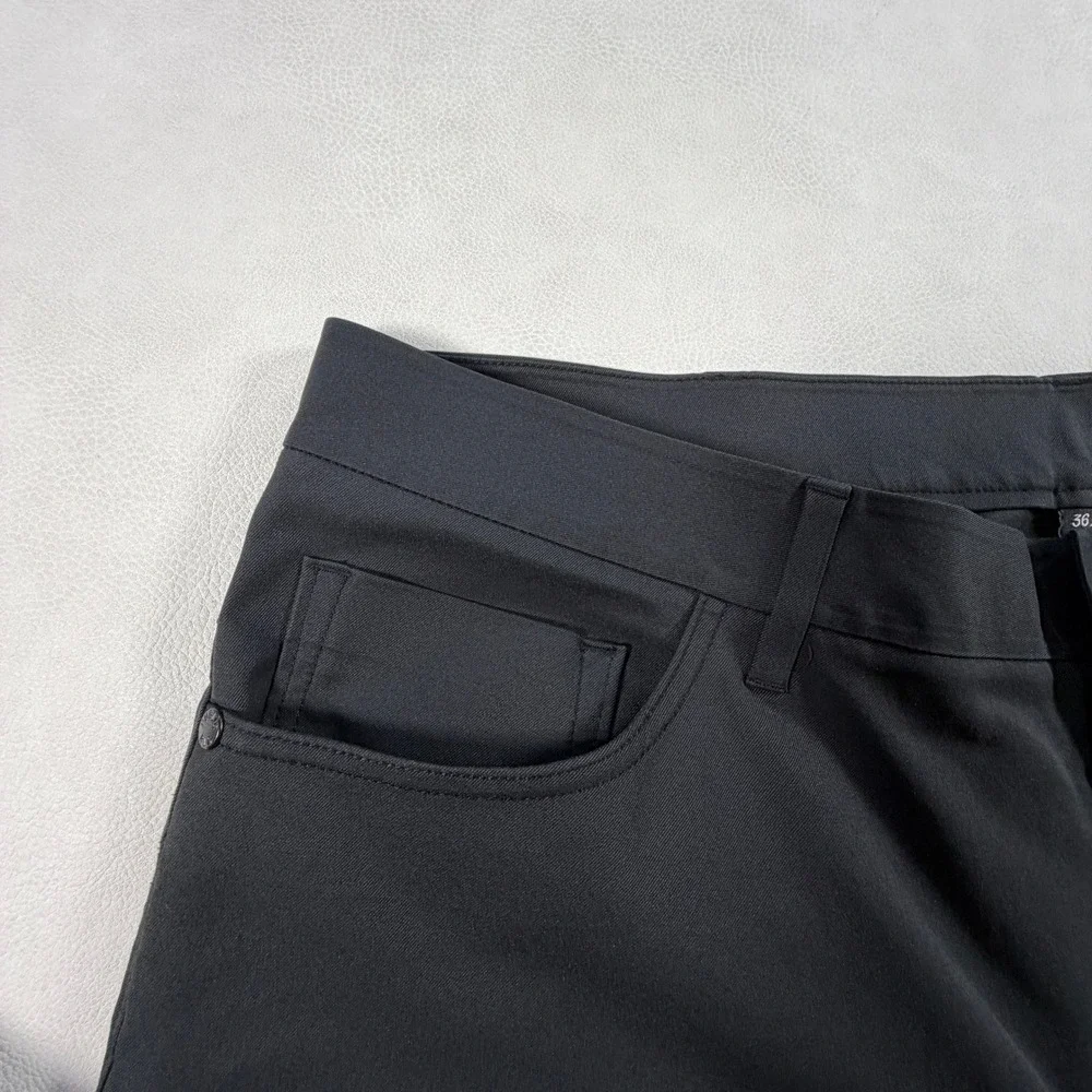 Public Rec Mens Workday Pants Black 36x30 Tapered Stretch Golf Commuter Chino